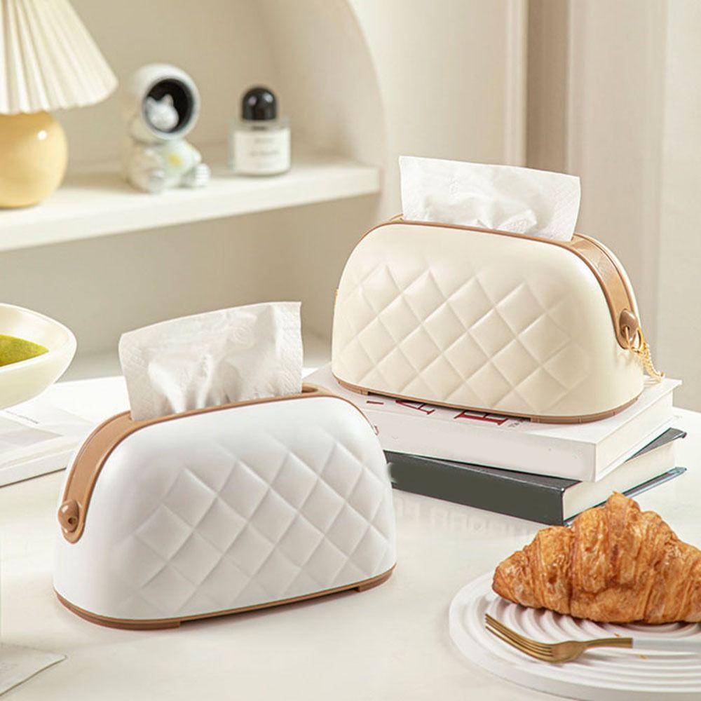 

Plastic Paper Towel Case Decorative Tissue Dispenser Practical Bag Shaped Tissue Box Coffee Table Green-Style A