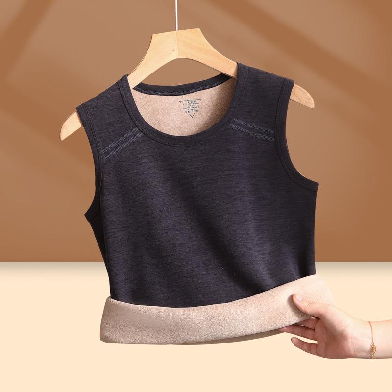 Men's Lambswool Fleece-Lined Vest, Thick Warmth for Autumn/Winter, Heat-Generating Cold-Proof Layer.