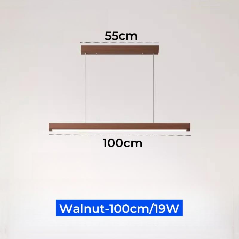 Nordic Wooden LED Pendant Lamp Simple Dimmable Ceiling Chandelier Dining Room Kitchen Table Long Strip Hanging Lighting  Fixture