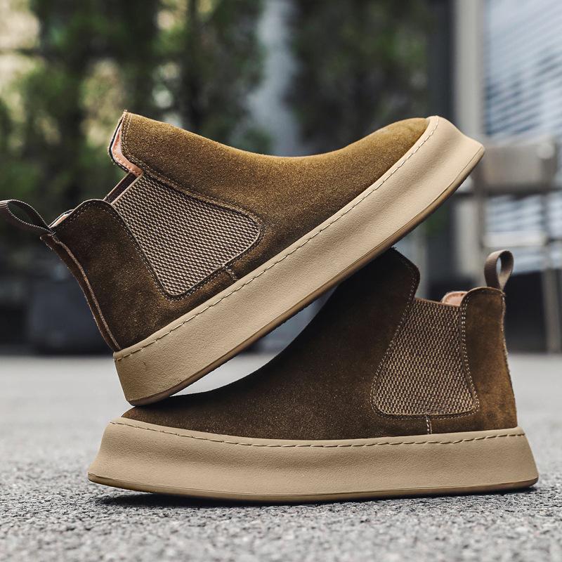 Большие желтые ботинки мужские высокие ботинки Martin в британском стиле мужские ретро — фото 3