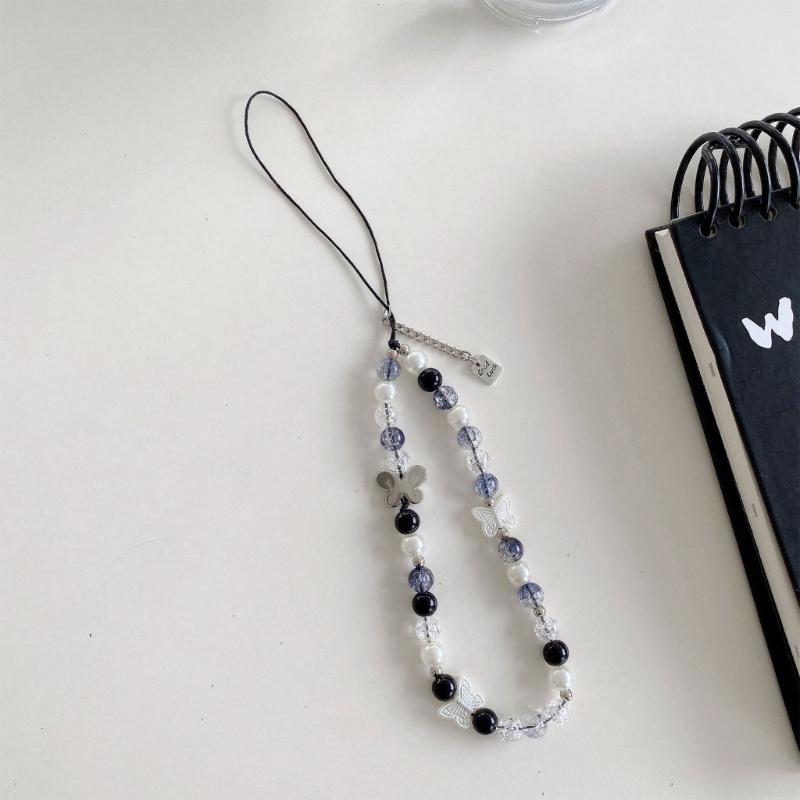 Elegant Handmade Beaded Keychain Pendant Mobile Phone Chain Strap Fashion Cellphone Rope Women Telephone Lanyard Jewelry