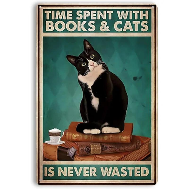 Funny Cat Decor Metal Tin Signs I Do What Want Cute Cats Posters Wall Art Sign for Aesthetics Bathroom Garden Home Decoration