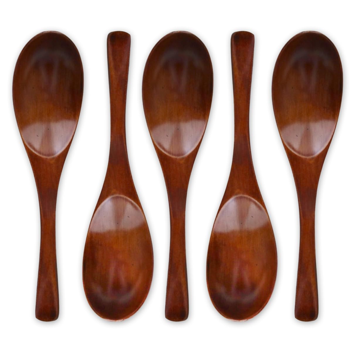 

Wooden Lacquered Set of Current Model J-kitchens Spoons, 5, 15.5x4cm,