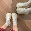 Schwarzer britischer Stil runder Kopf Plateau kleine Lederschuhe Damen 2025 neu Frühling vielseitig Höhe erhöhen Mary Jane Love Einzelschuhe