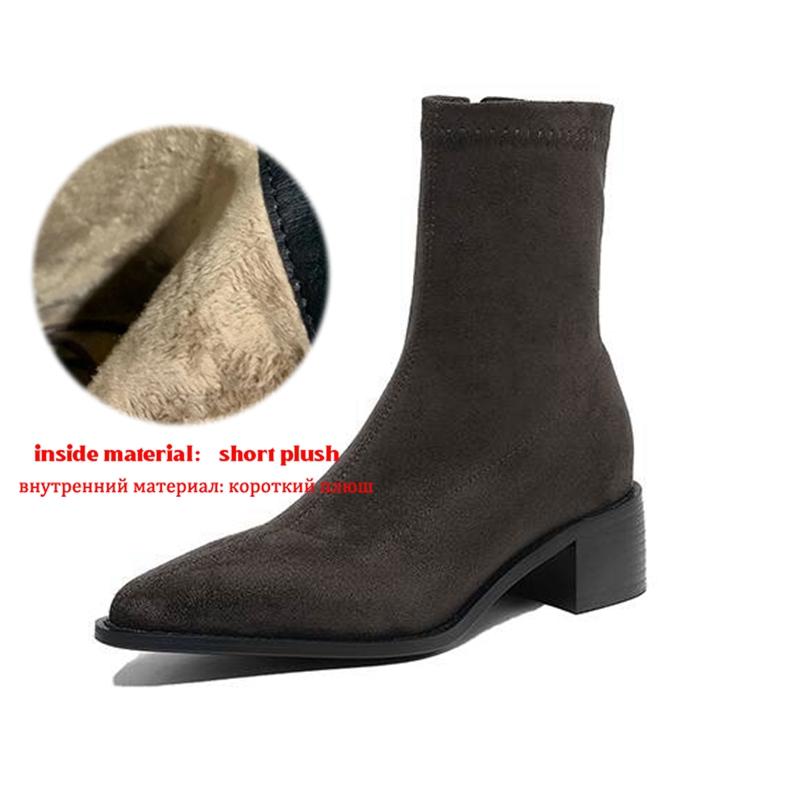 

Krazing Po Флок Зимние Ботильоны с Острым Носком Размер 33 Ковбойские Сапоги Размер 43 Лаконичный Стиль Средний Каблук Ботильоны 43