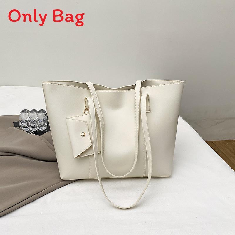 Simple Design Ladies Tote Bag In Pu With Interior Zipper Pocket For Work And School