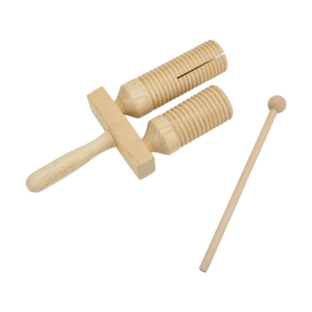 Chinese Bangzi Treble Bass Wooden Cylinder Clapper with Knocking Stick Children Percussion Set