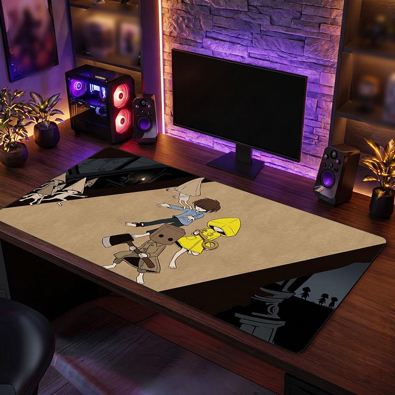 Großes MauspaddLittle Nightmares Six Mono Erweitert Weiche Schreibtischmatte Gaming Büro Computer Tisch Dekorationsmatte