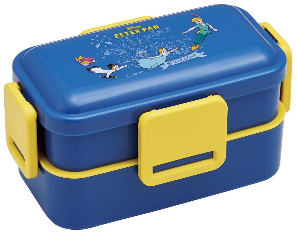 Skater Bento Box 2 Tiers 600ml for Women Antibacterial Fluffy Dome Lid Made In Japan Disney Peter Pan PFLW4AG