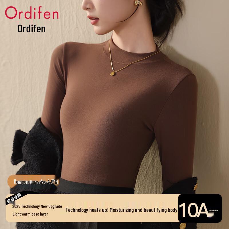 Audifen Women's Semi-Turtleneck Slim Fit Base Layer Top