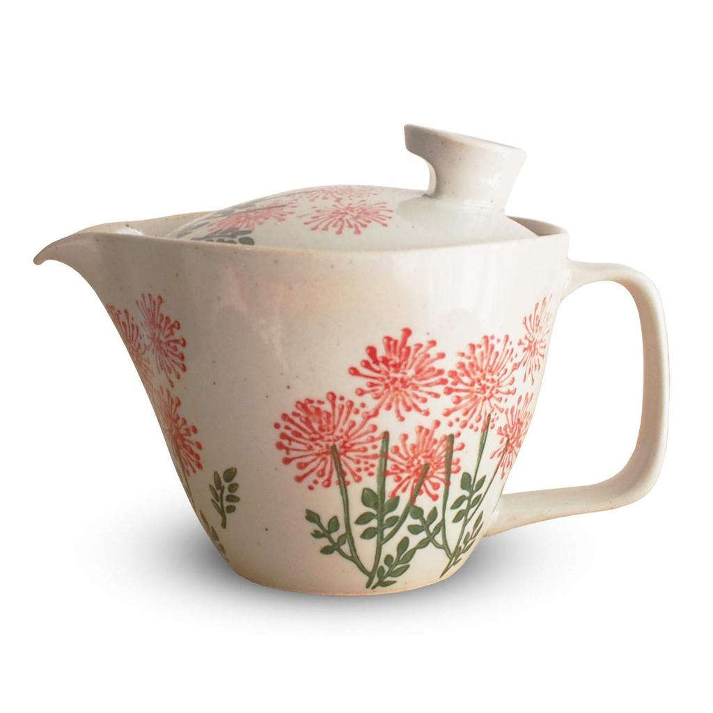 Kunzan Kiln Teapot with 240ml for Hasami Made in Red J-kitchens Strainer, Capacity, 1-2 People, Ware, Japan, Wildflowers,