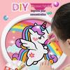 Round Frame Unicorn Diamond Painting Kit: Creative DIY Children's Handmade Sticker Art with Frame