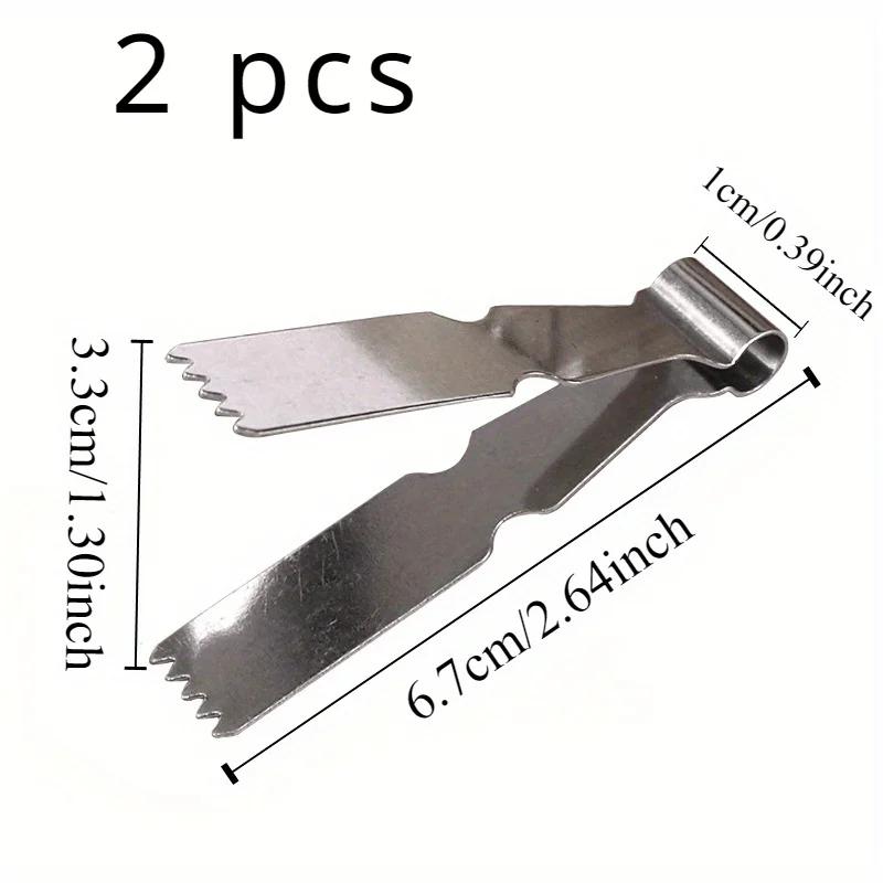 Damaly,2-Pack Stainless Steel Walnut Crisp Clip, Food-Safe Flower Tongs for Peanut, Pastry, Bun, and Pasta -Kitchen Baking Tools