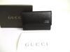 Authentic Metal G Black Leather 6 Pics Key Chain #a905  Refurbished