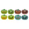 8pcs Halloween Luminous Pumpkin Figures Mini Pumpkin Ornaments  for Patio Yard Garden