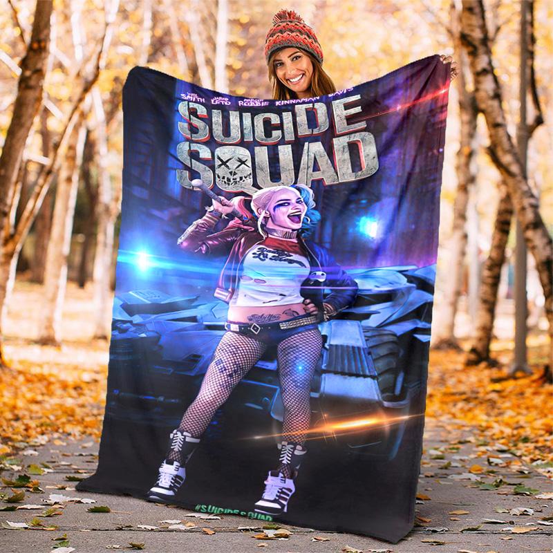 Suicide Squad Blanket Suitable All Seasons Soft Comfortable Sofa Office Home Blanket Holiday Birthday Gift Blanket Home Decor Camping Trip Sheet