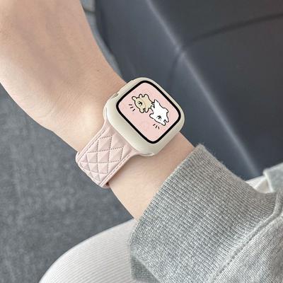 Diamant Siliconen Horlogeband voor Apple Watch 9/8/7/6/5/4/3/2/1/se - Zachte Siliconen Comfortabele Horlogeband voor 49mm 45mm 44mm 42mm 41mm 40mm 38mm