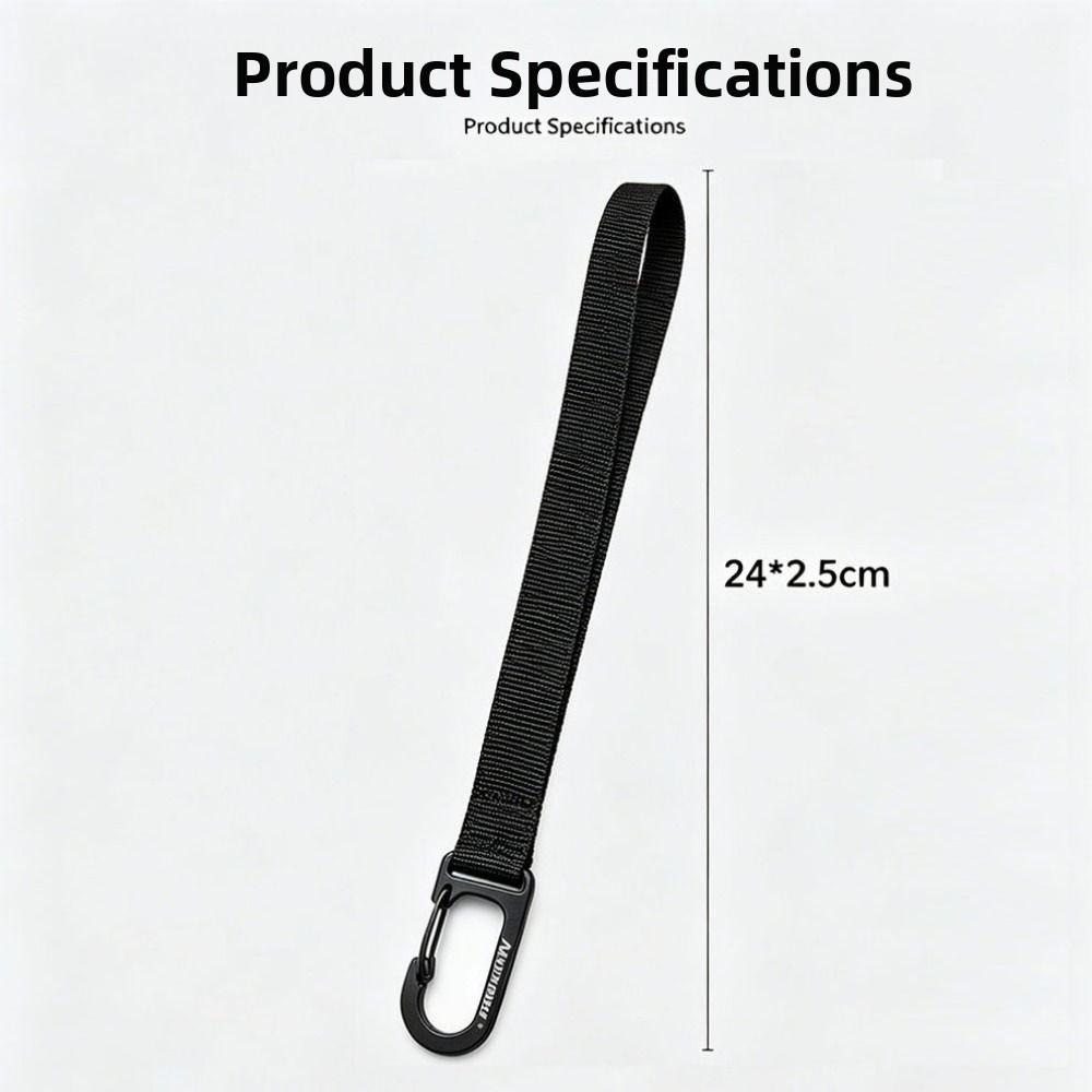 2pcs Multifunctional Webbing Spring Snap Hook Black Hanging DIY Backpack Keychain for Electric Bike