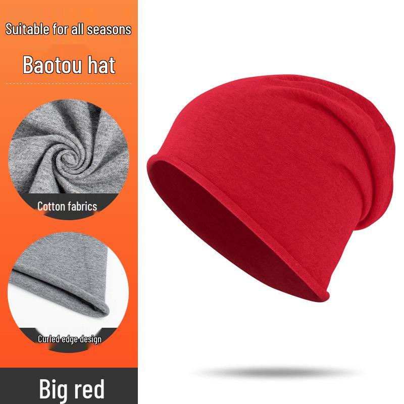 Pure Cotton Windproof Postpartum Hat - Breathable, Solid Color, Warm, for Outdoor Cycling and Sports