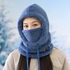 Soft Solid Color Cycling Windproof Cap Hood Thermal Winter Balaclava Drawstring Keep Warm Ski Mask Hat Women
