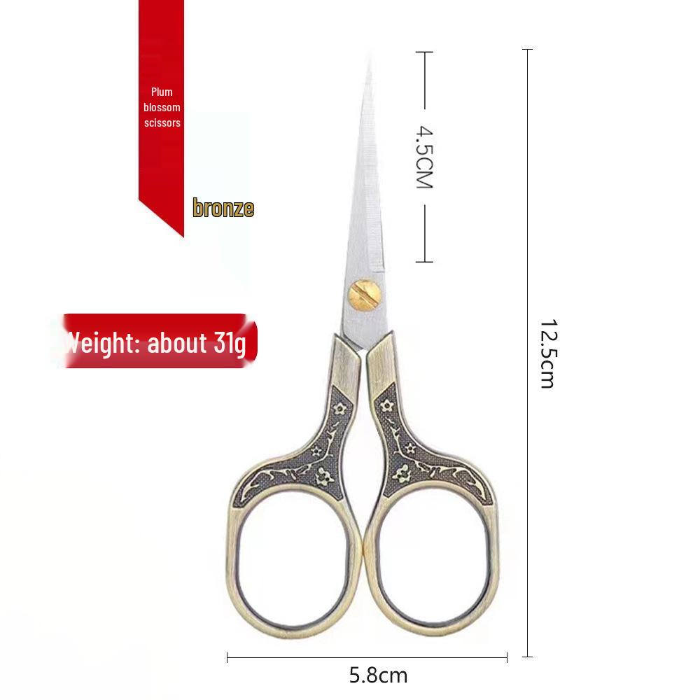 Retro Plum Blossom Embroidery Scissors – Alloy Stainless Steel for Cross Stitch and Handmade Crafts