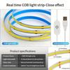 New Touch Dimmer COB Lights 5V USB Linear LED Strip Flexible Diode Tape Room DIY