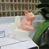 1PC Creative Cute Vinyl Toilet Piglet Toilet Home Decoration Animal Desktop Small Ornament Personalized Gift