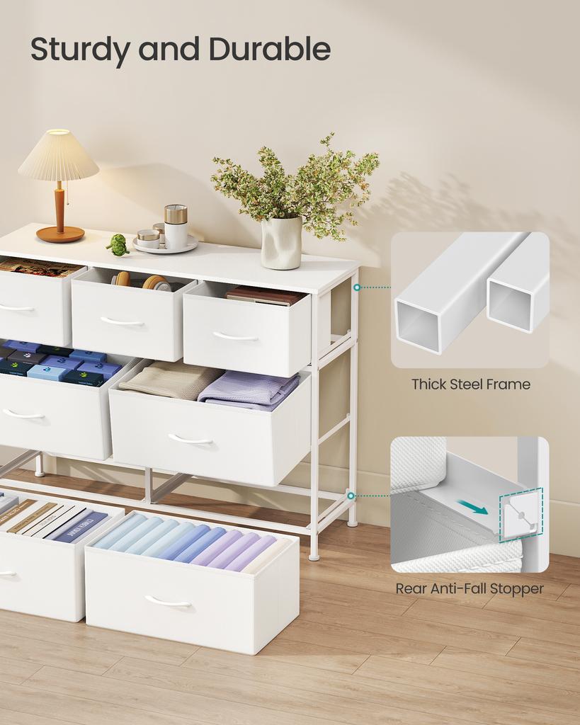 SONGMICS BELLAH Collection - Chest of Drawers, Storage Unit, Steel, for Bedroom, Closet, Hallway, Living Room, 7 Drawers, Modern