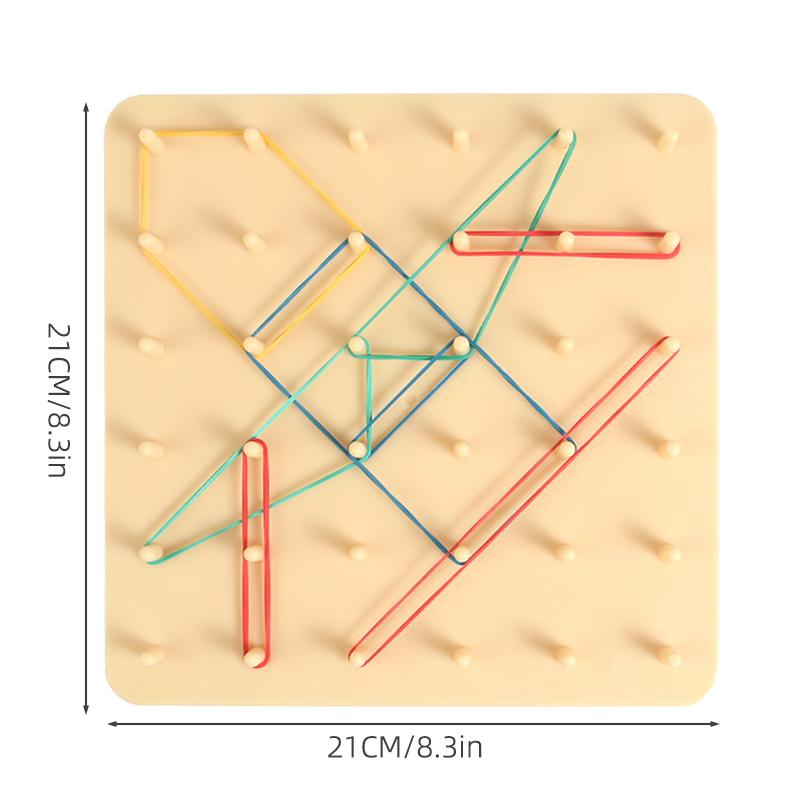 2-In-1 Wooden Mosaic Puzzle & Pegboard Set - Creative Shape Building Double-Sided Early Fun Montessor Benefit Intelligence Game