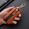 Zipper Closure Leather Key Case Large Capacity Keychain Holder Practical Car Key Bag  Unisex