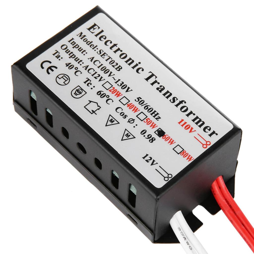 110V To 12V Electronic Transformer Power Full Power Stable Circuit Matching Optimized for Dimming Segmentation Driver, Output, Ultra-Thin Shell, (60W)