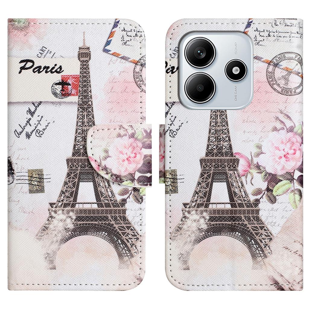 For Xiaomi Redmi Note 14 4G (164.84x78.15x8.16mm) Case Pattern Printing Cross Texture Leather Phone Cover