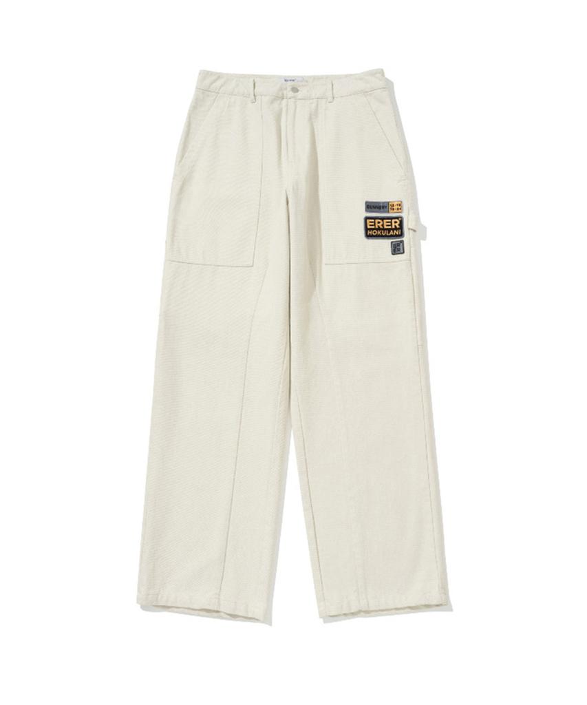 ERER Man Patchwork Carpenter Pants Cream