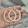 Fashion Exaggerated White Pearl Clip on Earrings Non Pierced for Women Elegant Large Trend Circle Hoop Earrings Party Jewelry