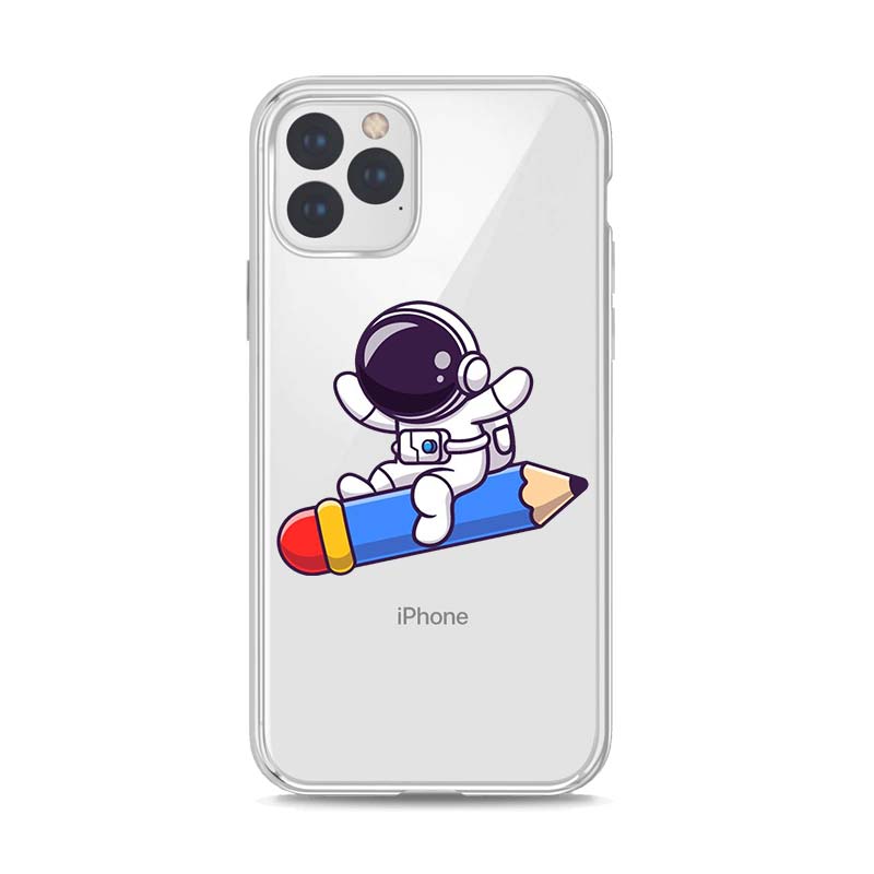 Cartoon Astronaut Silicone Cover For Apple IPhone 13 12 Mini 11 Pro XS MAX XR X 8 7 6 6S 5 Plus SE Phone Case