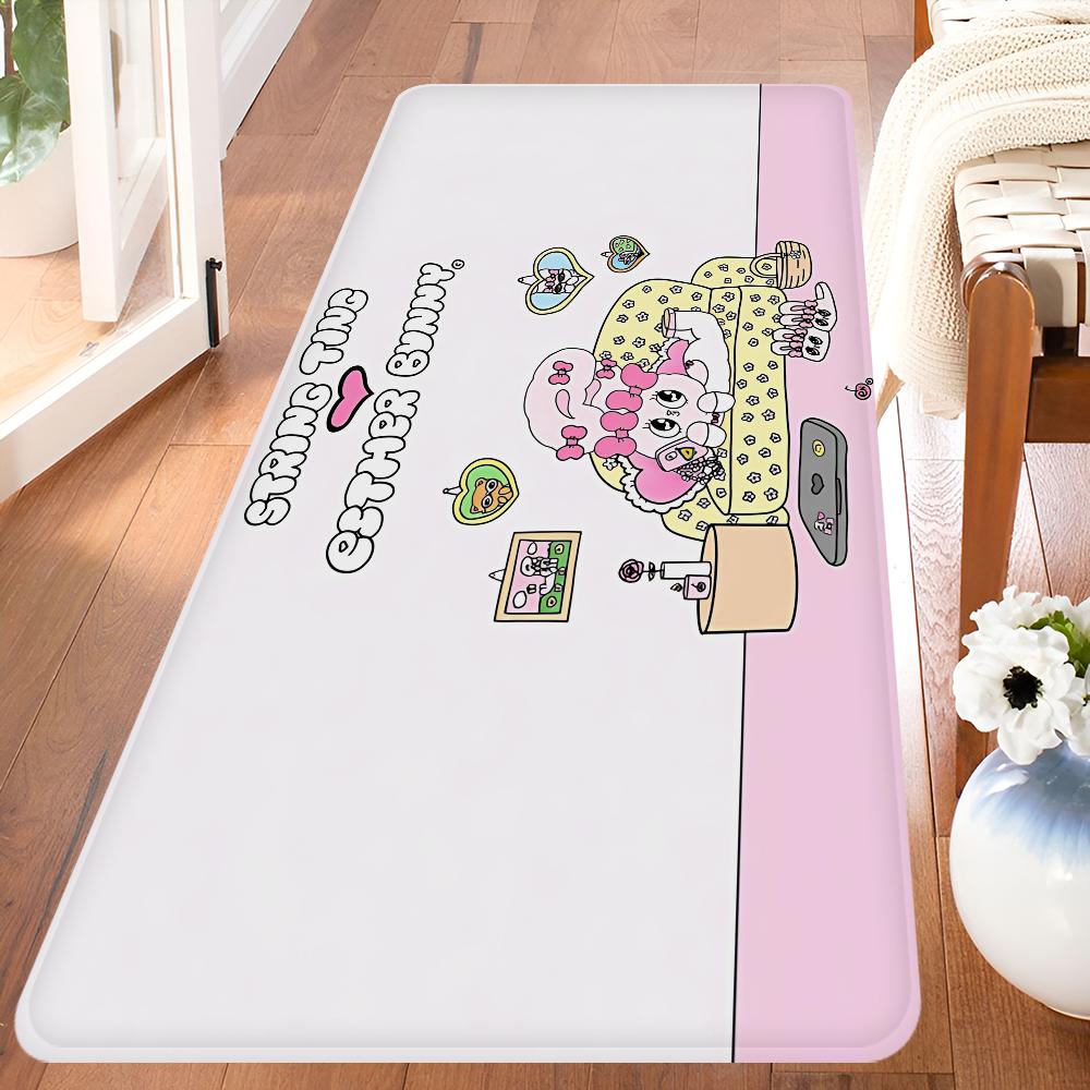 Esther Bunny Long Game Hallway Carpet INS Style Soft Bedroom Floor House Laundry Room Mat Anti-skid Bedside Area Rugs