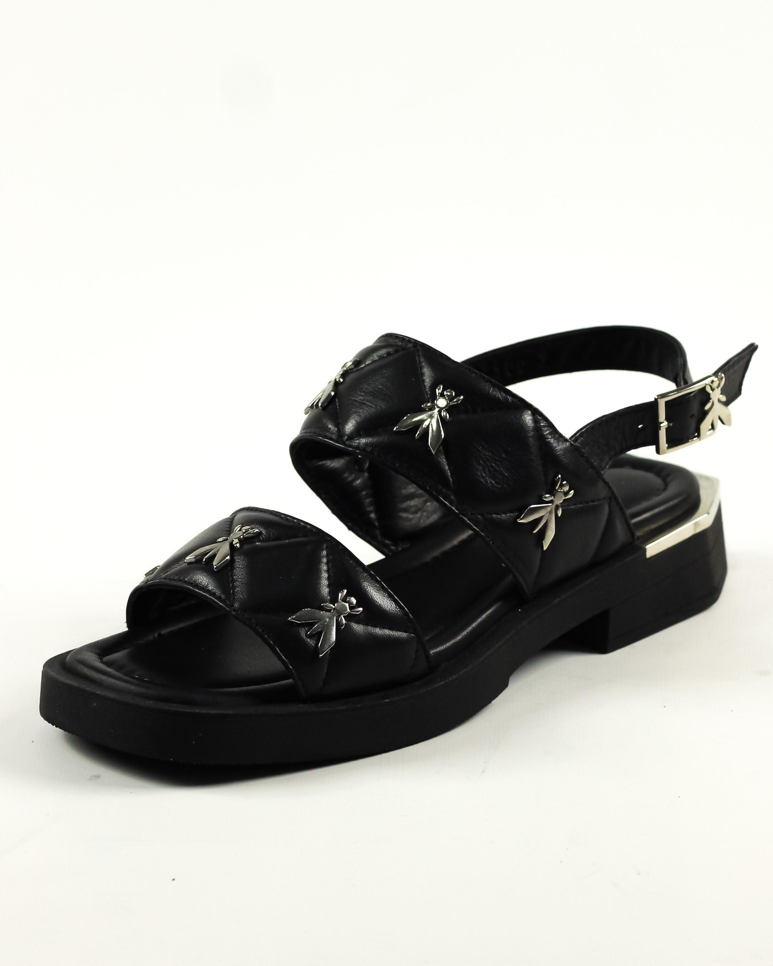 

Босоніжки на низькому підборі Guero 3481 36 Чорна шкіра 37 чорний