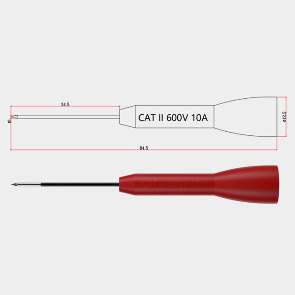 Pack of 2 Multimeter Test Probes 1mm Diameter Pins Non Destructive Type for Use with 2mm Diameter Electrical Test Probes