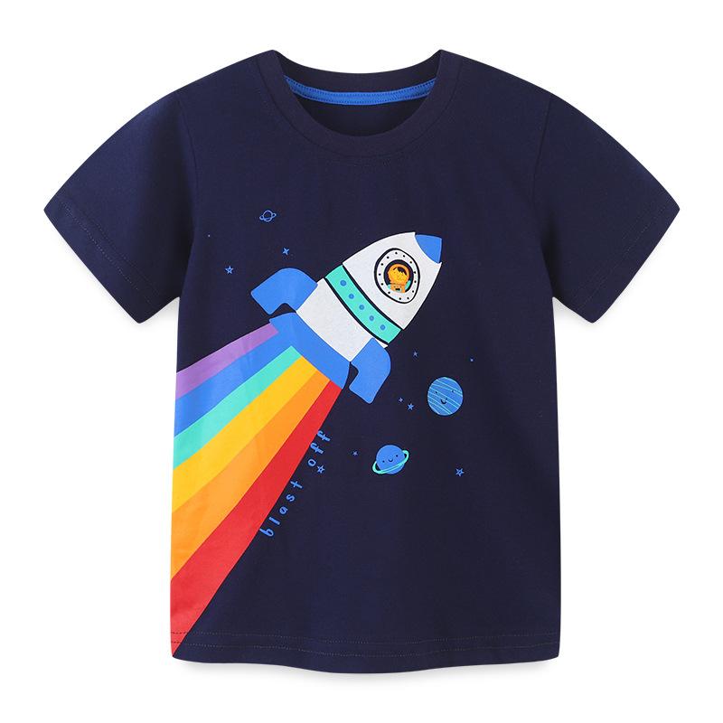 

Summer new children s T-shirt boys short-sleeved T-shirt cartoon round neck bottoming shirt 160