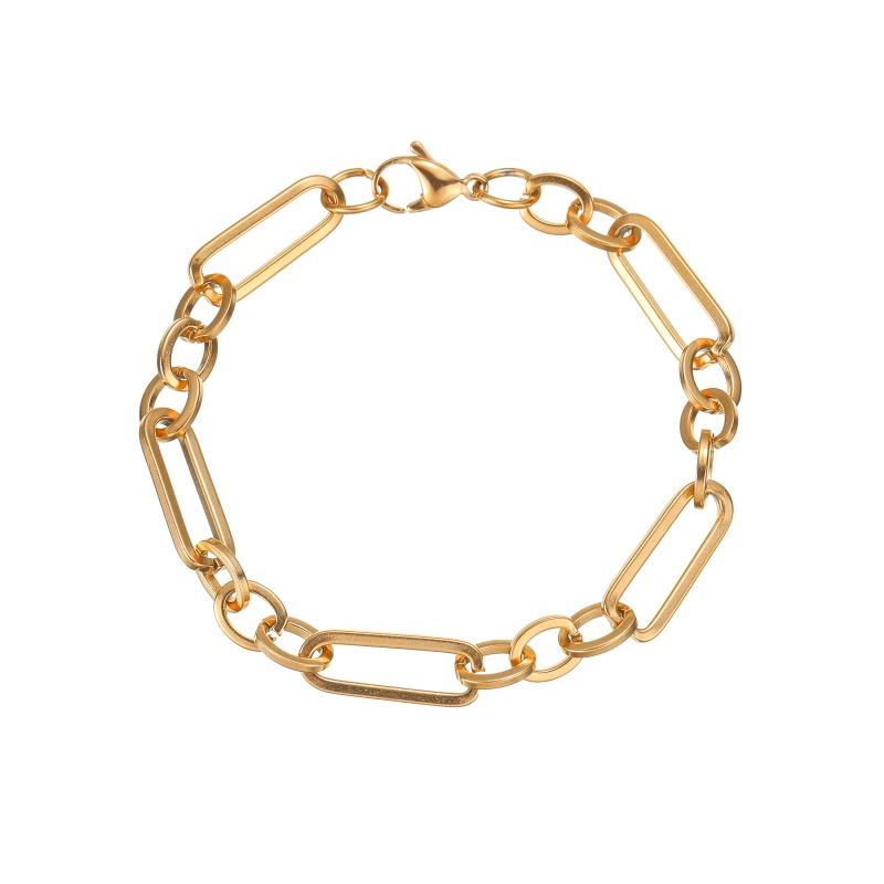 

Cuban link stainless steel vintage ins style bracelet - figaro blade chain