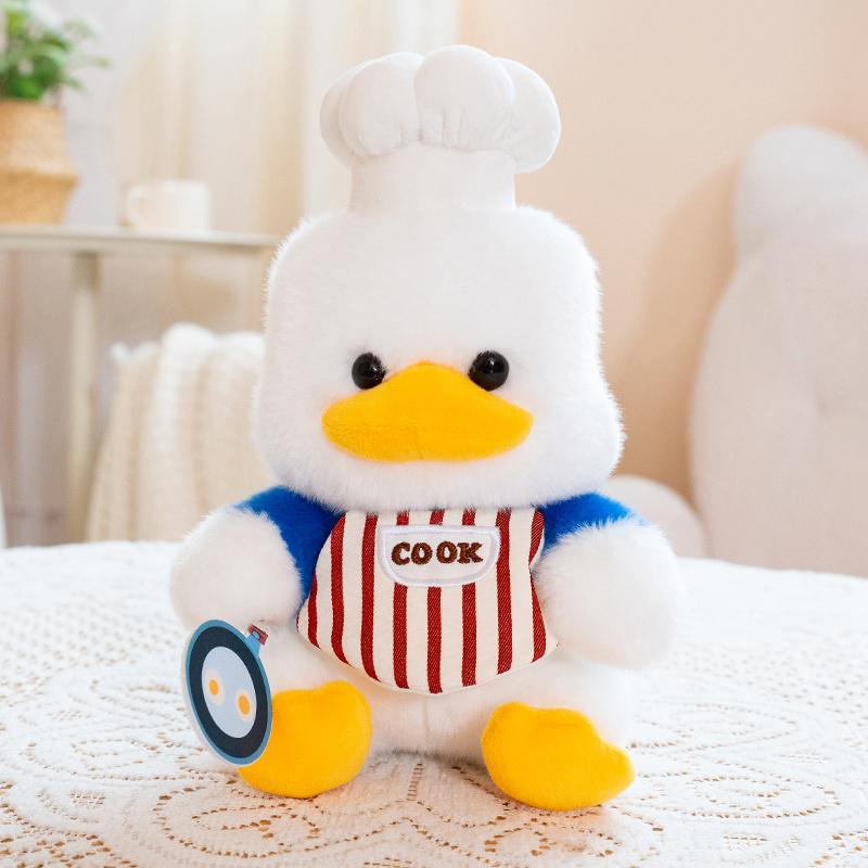 20/25cm Chef Cartoon Animal Plush Toy Stuffed Kawaii Bib Elephant Lamb Chick Elephant Penguin Pig Doll Companion Plushie Gift