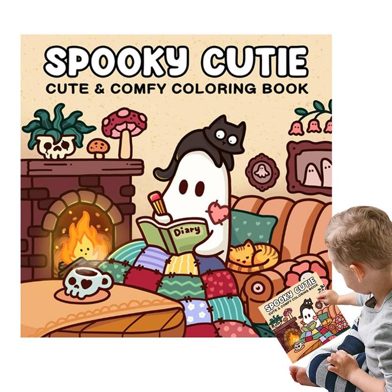 Kolorowanka Halloweenowa Urocza Kolorowanka z Uroczymi Strasznymi Stworami Malowanki dla Relaksu i Zabawy