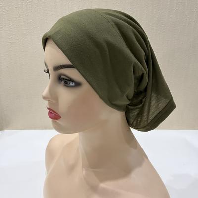 H065 hladké turbanové čepice Muslimský turban Jednobarevné Strečové Vnitřní Hijáby Pro Čepice Připravené K Nošení Dámský Šátek Na Hlavu Pod Hijáb Bonet