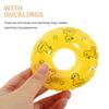 NOLITOY 5-Pack Miniature Duck Inflatable Rings, Dollhouse Decorations, Small Swimming Rings, Model Party Lightweight Plastic