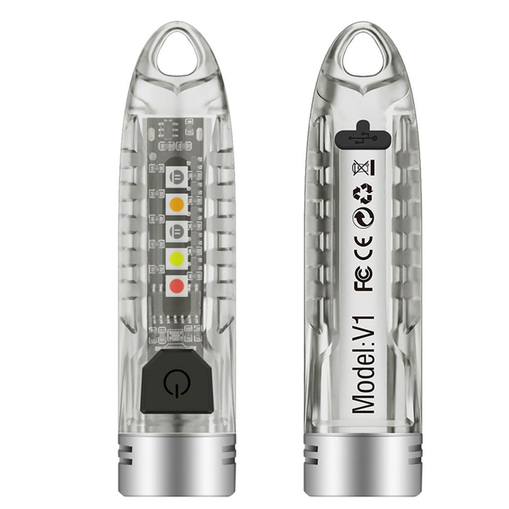 Portable Key Chain Flashlight Waterproof Multi-functional Type-c Rechargeable Led Strong Light Mini Work Lamp