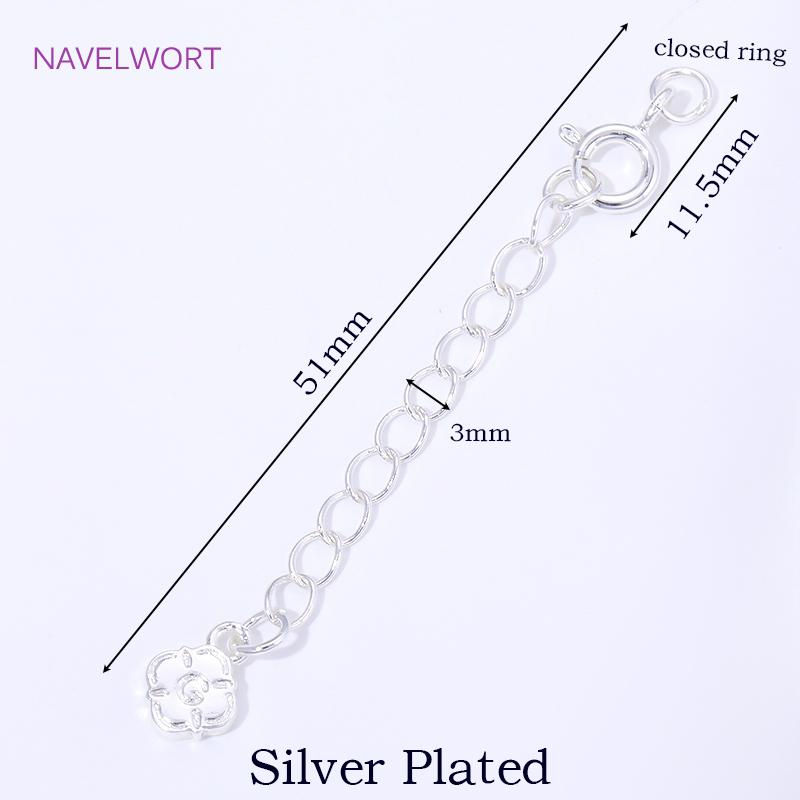 

18K Gold Plated Brass Extension Chains With Spring Clasps,Extended Tail Chain For Bracelets Making,DIY Jewelry Making Findings 2 piece