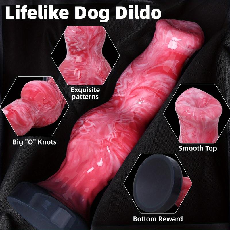 Monster dog knot anal dildo, silicone dog knot dildo for women with strong suction cup for men and women adult sex products