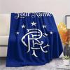 1PC Custom Name Rangers F.C Patterned Flannel Blanket Suitable For All Seasons for Home Decor Warmth and Comfort Gifts Holiday Present -HE180