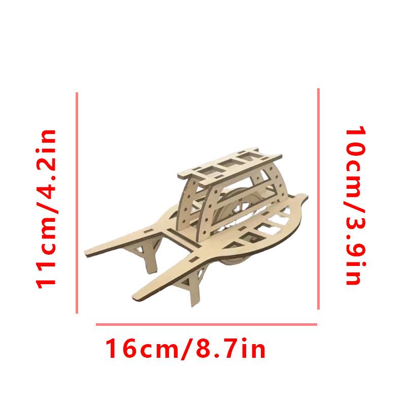 3D Wooden Educational Science Pavilion - Handcrafted Children's Assembly Toy