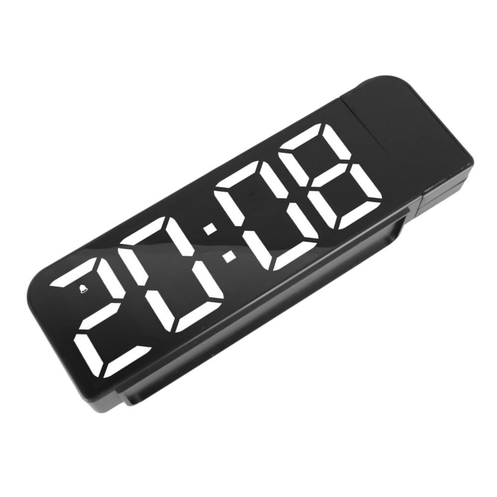 Plastic Alarm Clock Black-faced Large-screen Projection Alarm Clock White-light LED Digital Alarm Clock Daily Use